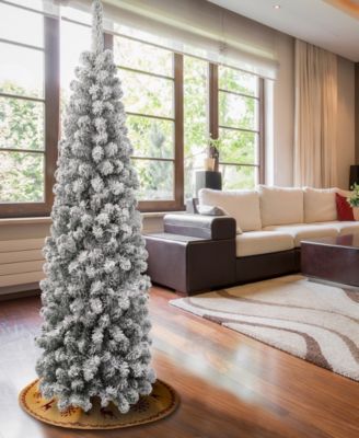 National Tree Company First Traditions 6' Acacia Pencil Slim Flocked Tree