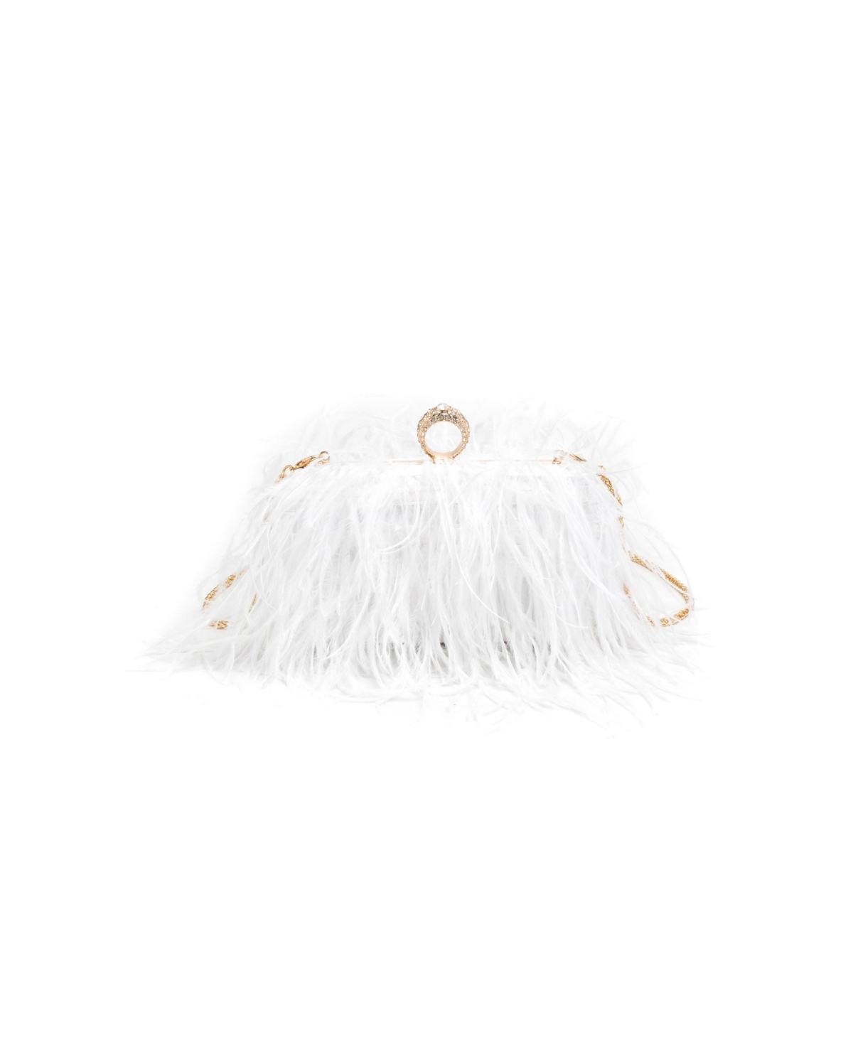 Moda Luxe Harlow Feather Evening Bag In White