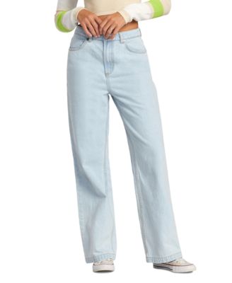 RVCA - Juniors' Coco High Rise Wide-Leg Jeans