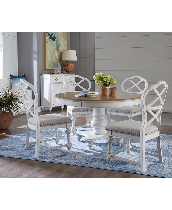 Mandeville 5pc Dining Set Round Table 4 X Back Chairs