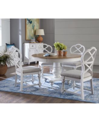 Mandeville 5pc Dining Set (Round Table + 4 X-Back Chairs) - Macy's