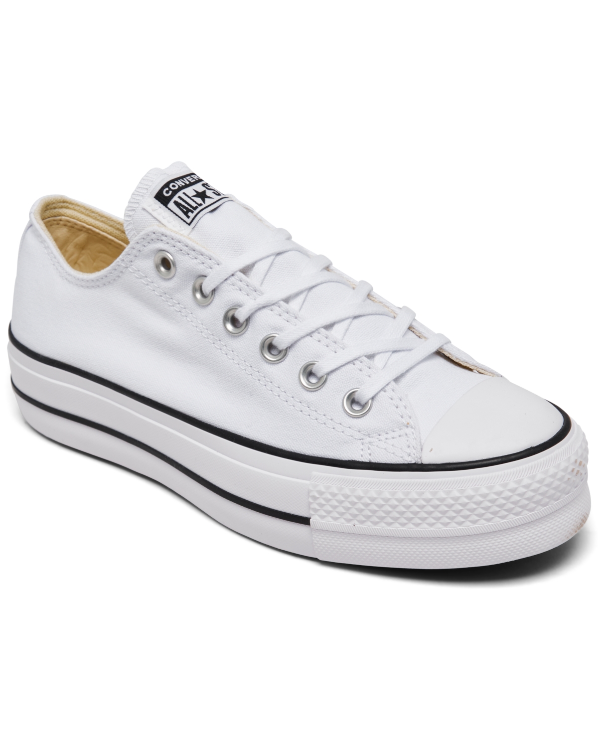 Women's Chuck Taylor All Star Lift Low Top Casual Sneakers from Finish Line - White, Black