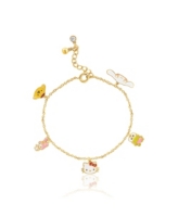 Sanrio Hello Kitty and Friends Charm Bracelet Cinnamoroll, Pompompurin, My Melody, Keroppi, Authentic Officially Licensed - Yel