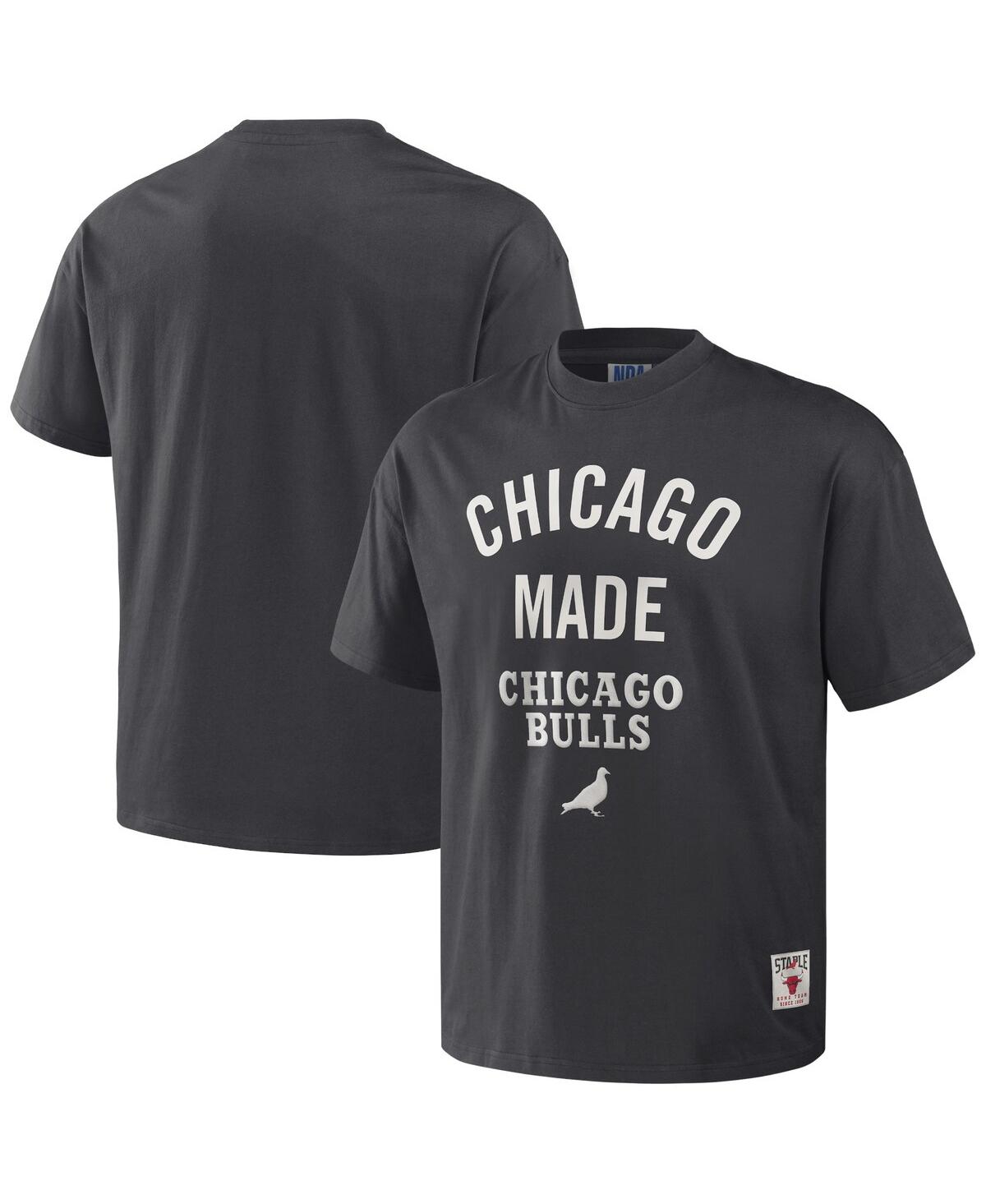 Shop Staple Men's Nba X  Anthracite Chicago Bulls Heavyweight Oversized T-shirt