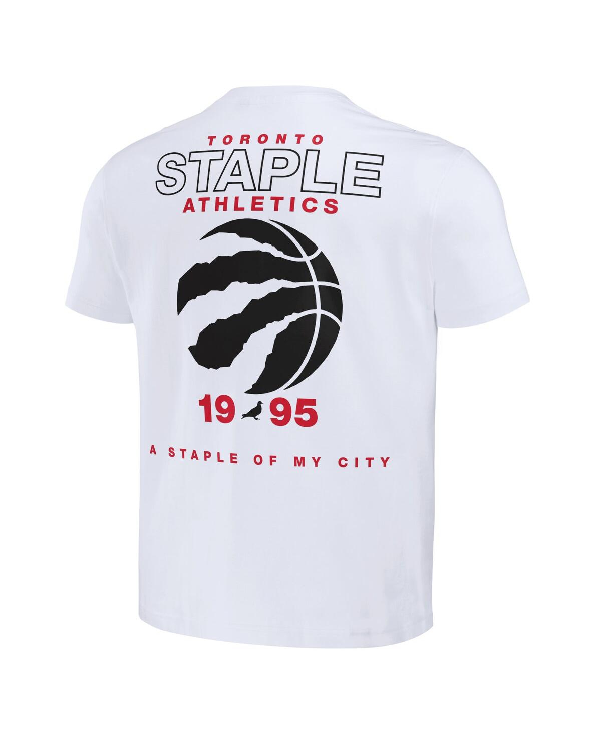 Shop Staple Men's Nba X  White Distressed Toronto Raptors Home Team T-shirt
