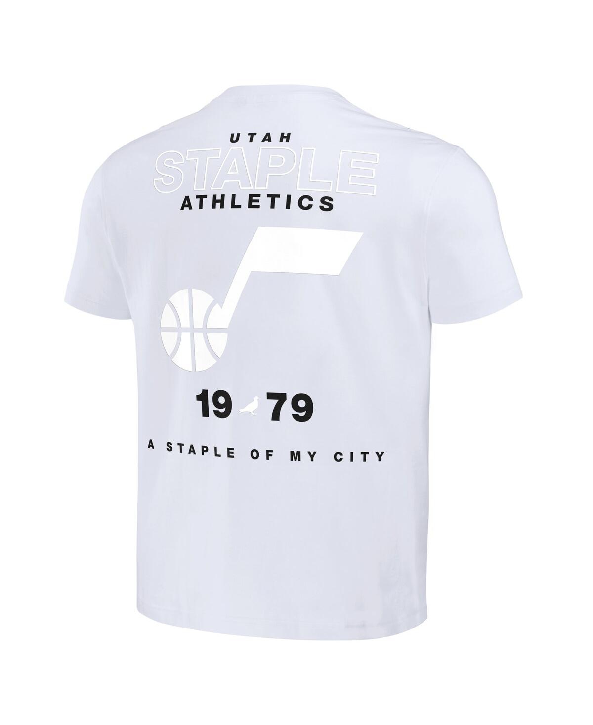 Shop Staple Men's Nba X  White Distressed Utah Jazz Home Team T-shirt