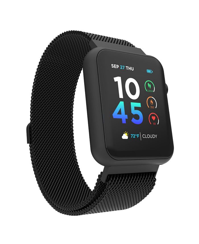 iTouch Air 4 Unisex Black Zinc Alloy Mesh Bracelet Smartwatch 41mm