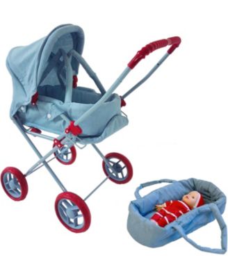 Doll Bassinet Stroller with Travel Carry Bag