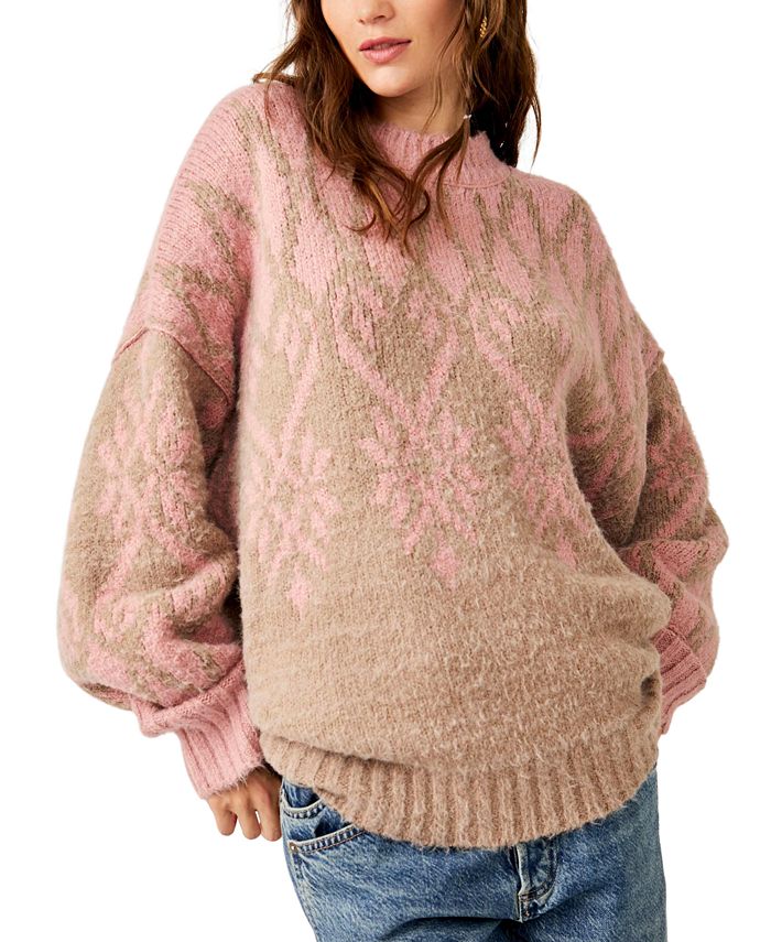 Free People Women's Fireside Fair Isle Tunic Sweater - Macy's