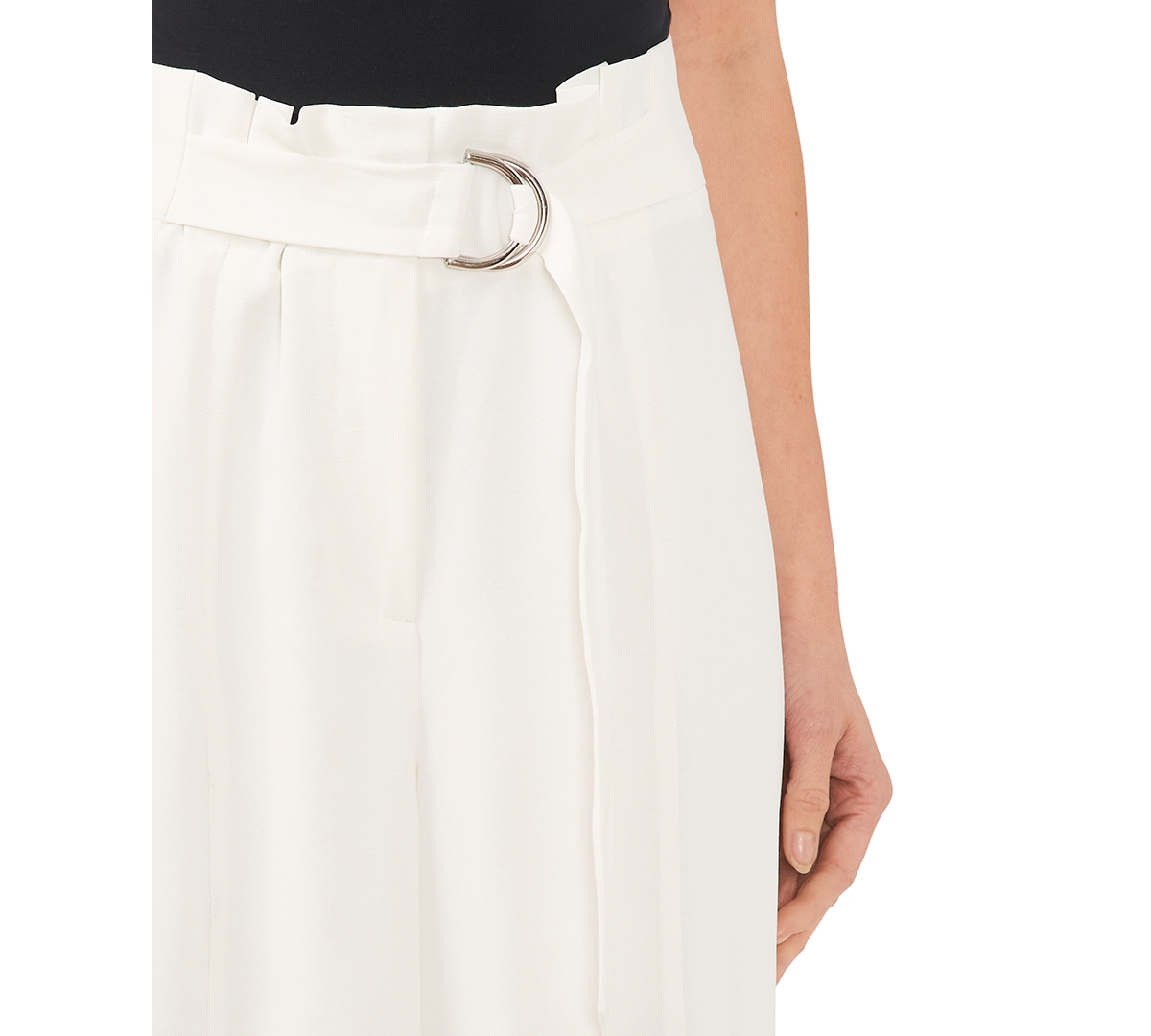Shop Cece Women's Belted High Rise Wide Leg Pants In New Ivory