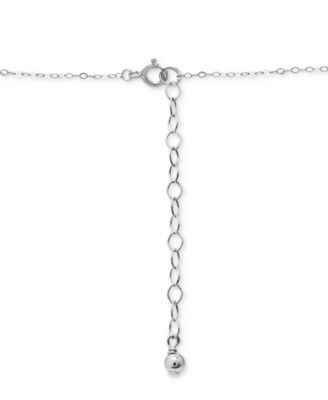 Cubic Zirconia Textured Heart Pendant Necklace in Sterling Silver, 16" + 2" extender, Created for Macy's
