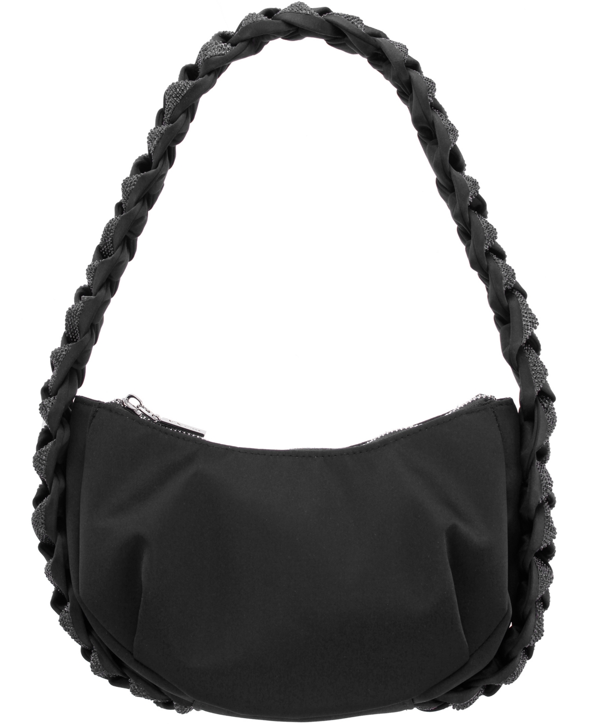 Shop Nina Braided Crystal Hobo Bag In Black