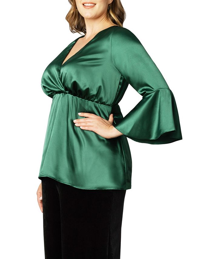 Kiyonna Women's Whimsy Ruffled Midi Wrap Dress - Plus & Missy Sizes, Cocktail & Wedding Guest Dress - View #4
