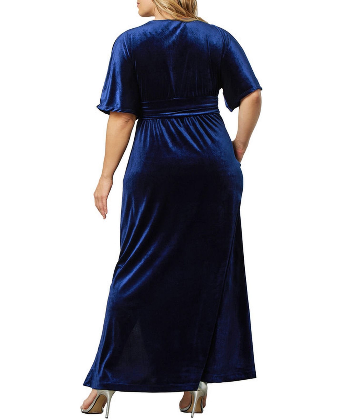 Женское платье Kiyonna Plus Size Verona Velvet Evening Gown, цвет: Тёмно-синий — фото 5
