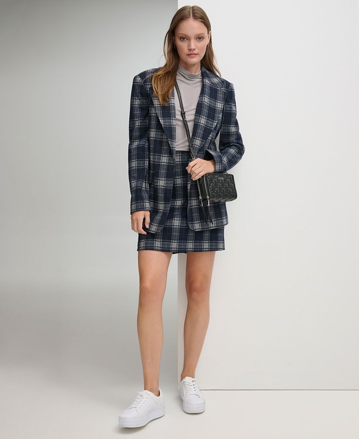 Tartan mini skirt top and blazer