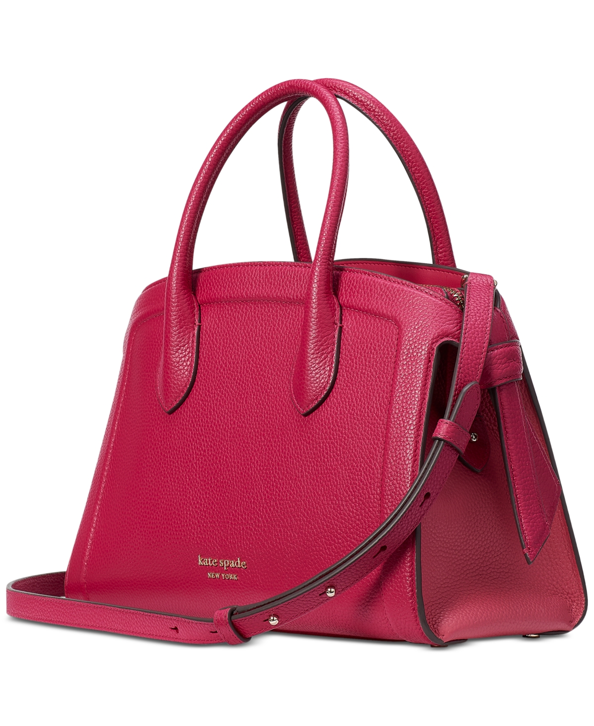 kate spade new york Knott Colorblocked Pebbled Leather Small Zip Top Satchel