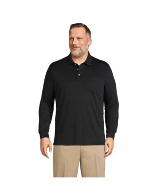 Big & Tall Long Sleeve Cotton Supima Polo Shirt with Pocket