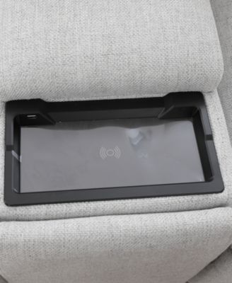 Greymel 74" Zero Gravity Fabric Loveseat with Console and Power Headrests