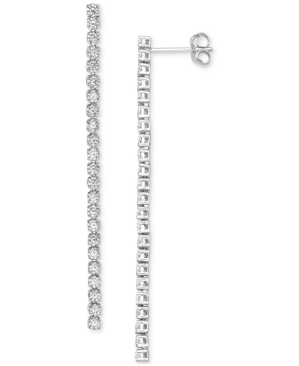 Macy's Diamond Linear Drop Earrings (1-5/8 Ct. T.w.) In 14k White Gold