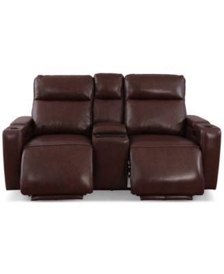 Greymel 74" Zero Gravity Leather Loveseat with Console and Power Headrests