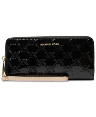 MICHAEL Michael Kors Jet Set Logo Embossed Patent Travel Continental Wallet Macy s