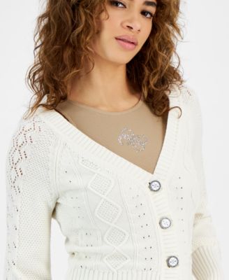 GUESS Women's Brielle Logo-Button Cardigan 