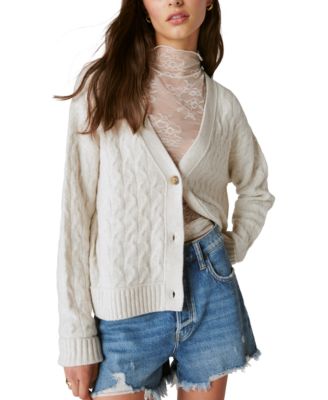 Lucky Brand - Women's Cozy Cable-Knit Button-Front Cardigan