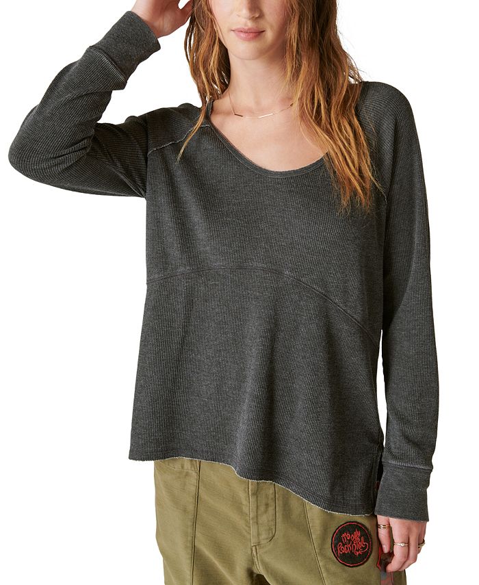 Lucky Brand Waffle Knit Knit Tops
