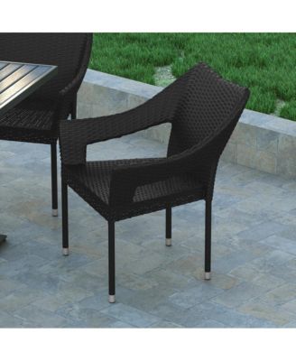 Embry All-Weather PE Rattan, Steel Frame Indoor/Outdoor Stacking Patio Dining Chairs