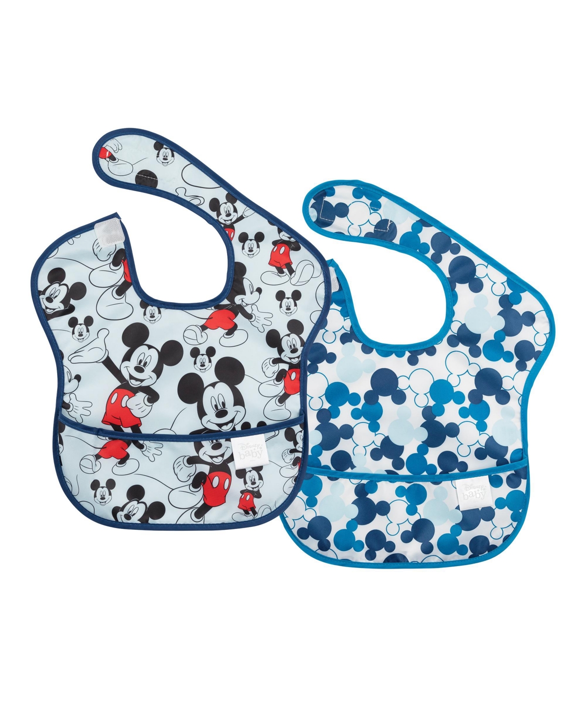 Bumkins Superbib Disney Baby Boys And Girls Lightweight Bibs, Pack Of 2 In Mickey Mouse Classic Icon