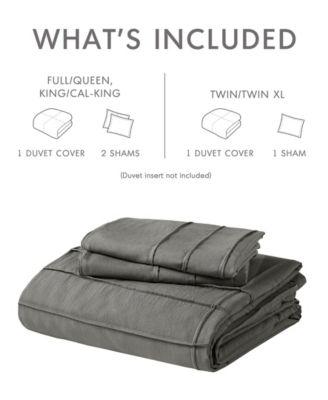 Porter Washed Pleated 3-Pc. Duvet Cover Set, Queen