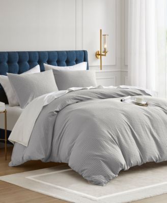 Mina Waffle Textured 3-Pc. Duvet Cover Set, King/California King