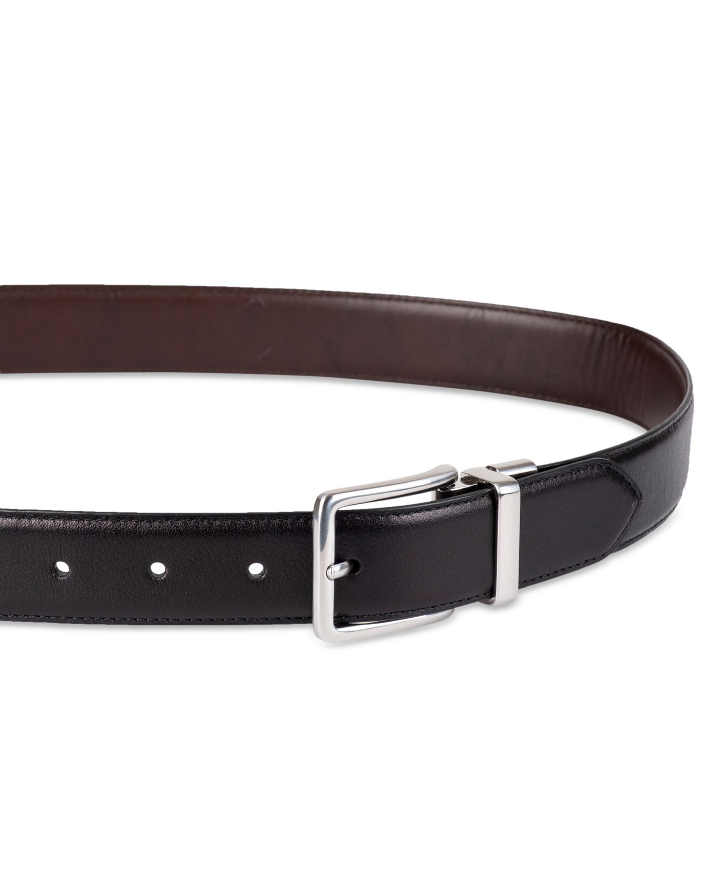 Мужской ремень Cole Haan 32MM Reversible Leather Dress Belt, цвет: Чёрный / Коричневый — фото 4