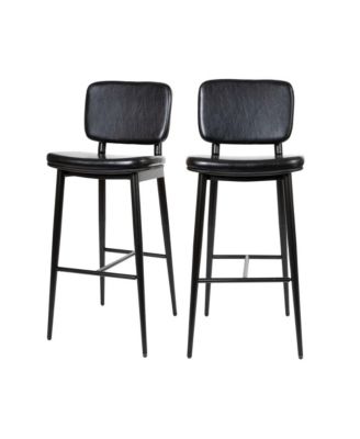 Regency Barstools Contemporary Metal Frame Stools With Integrated Footrest - Set Of 2