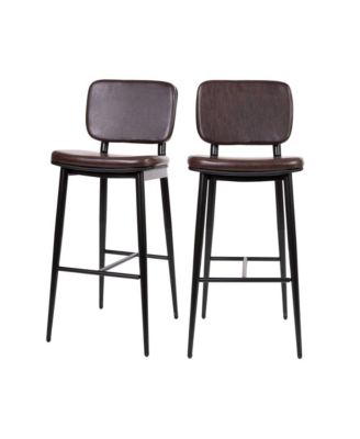 Regency Barstools Contemporary Metal Frame Stools With Integrated Footrest - Set Of 2