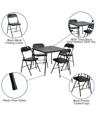5 Piece Folding Card Table And Chair Set