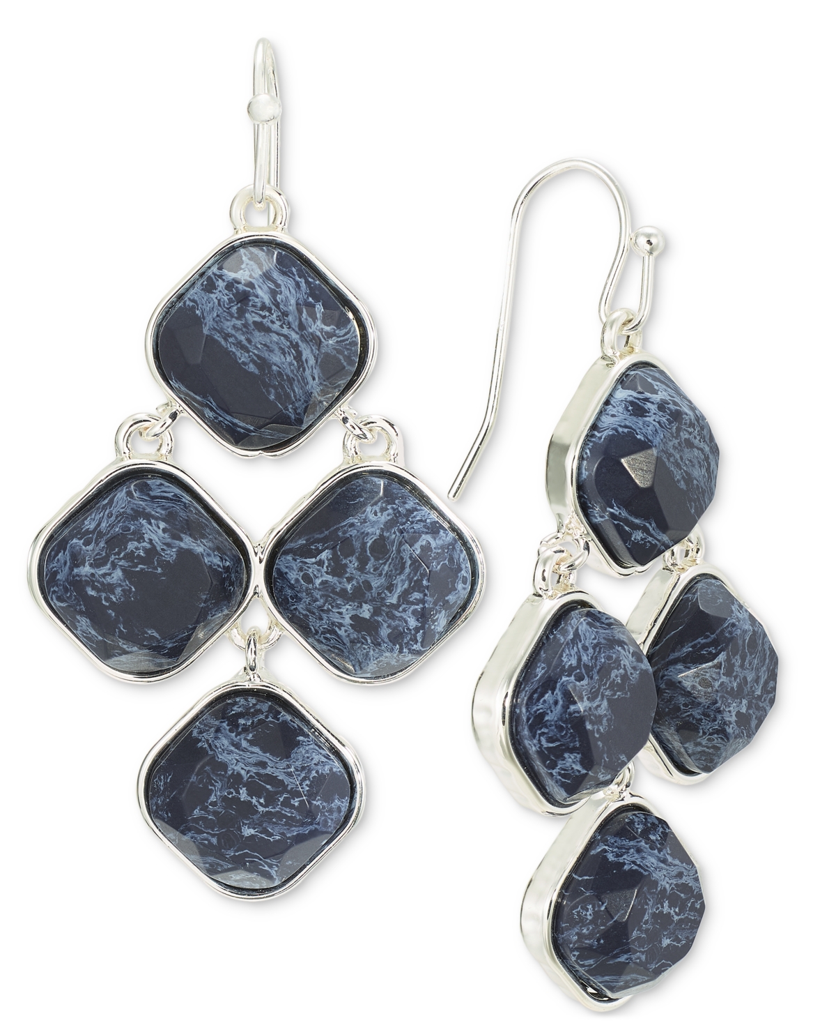 Style & Co Large Color Stone Drop Earrings, Created For Macy's In Blue