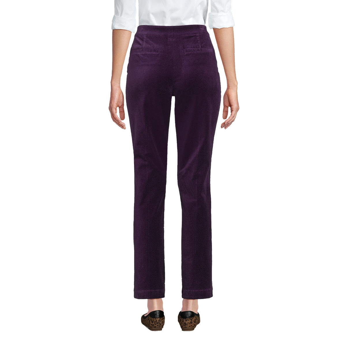Lands' End Women's Velvet High Rise Pin tuck Pencil Ankle Pants