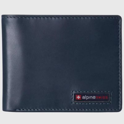 Mens Genuine Leather RFID Safe Bifold Wallet Passcase 2 ID Windows