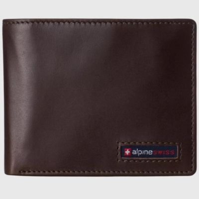 Mens Commuter RFID Bifold Wallet 2 ID Windows Divided Bill Section