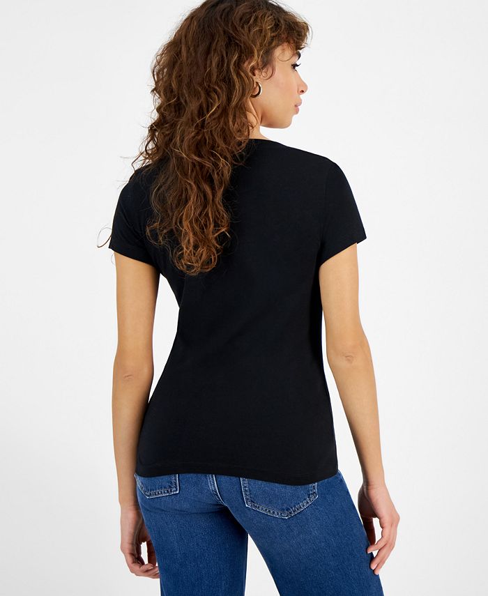GUESS Women's Cotton Logo-Graphic Short-Sleeve T-Shirt - Macy's