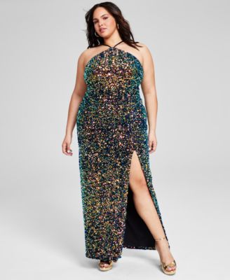 Macy's plus size sequin dresses online