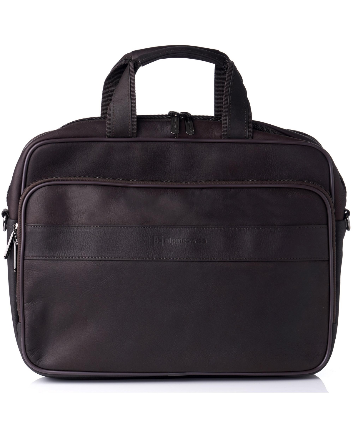 Messenger Bag Leather 15.6 Laptop Briefcase Portfolio Business Case - Brown