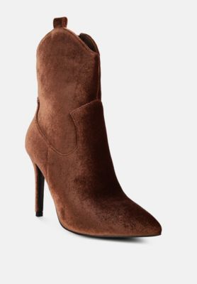 NAT-LOVE Womens Velvet Cow Girl ankle boot