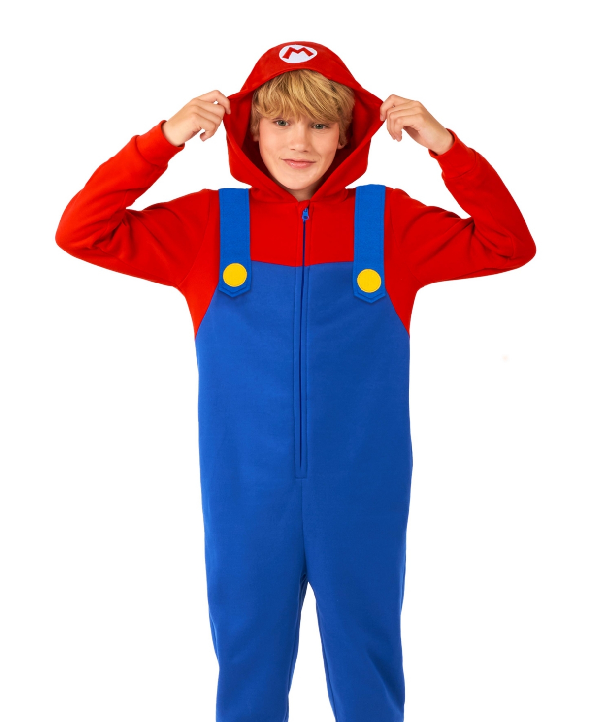 OppoSuits Little and Big Boys Mario Zip Up Onesie Outfit