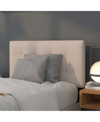 1Pc Quilted Tufted Upholstered Twin Size, Box Stitch, Adjustable Height, Contemporary Style Headboard