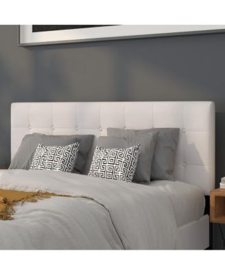 Button Tufted Queen Upholstered Headboard