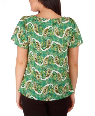 Petite Flutter Sleeve Crepe Blouse