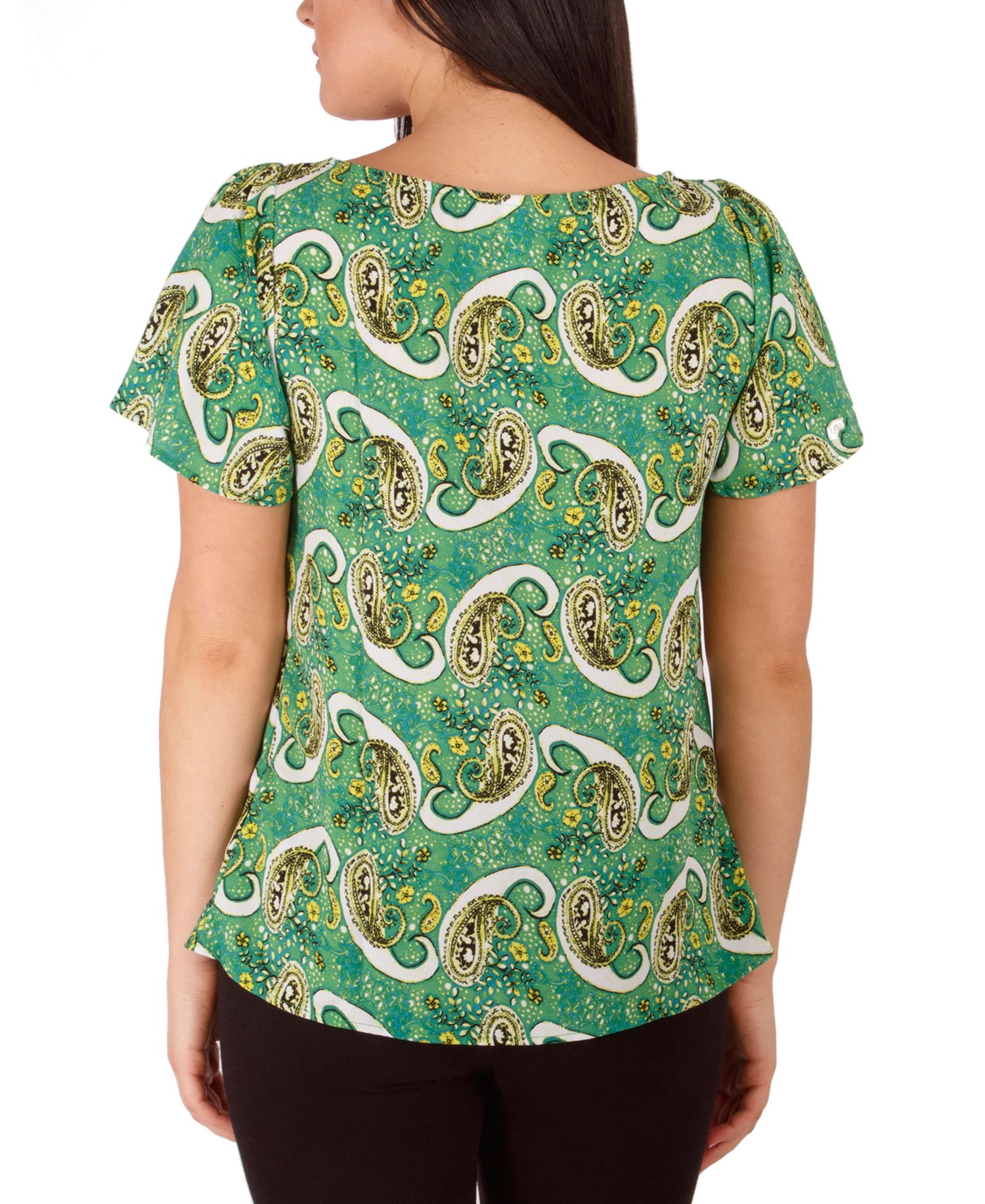 Petite Flutter Sleeve Crepe Blouse