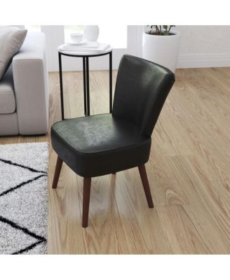 Santino Mid-Back Retro Accent Side Chair With Flared Wooden Legs